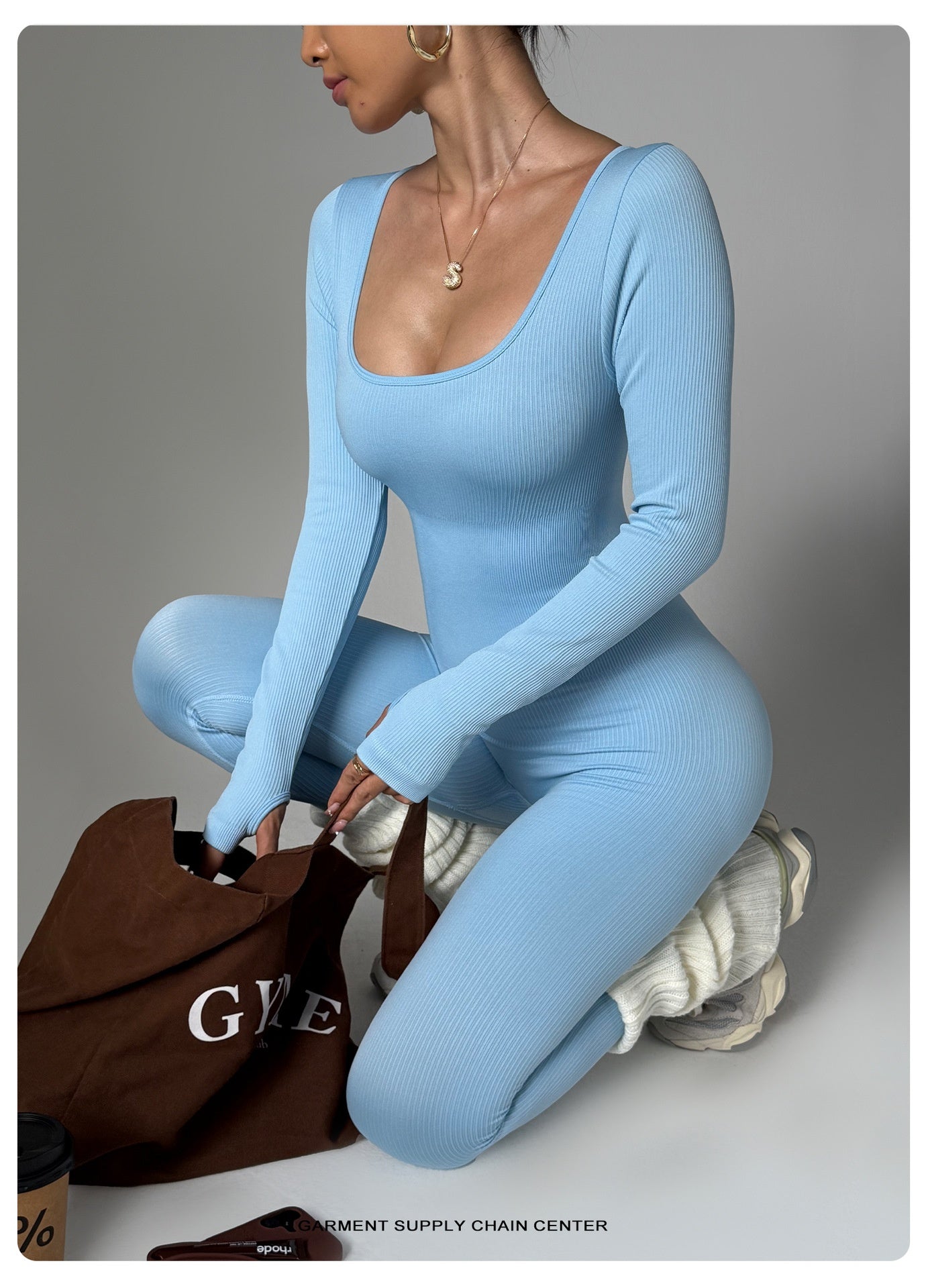 Skylar Baby Blue Yoga Jumpsuit