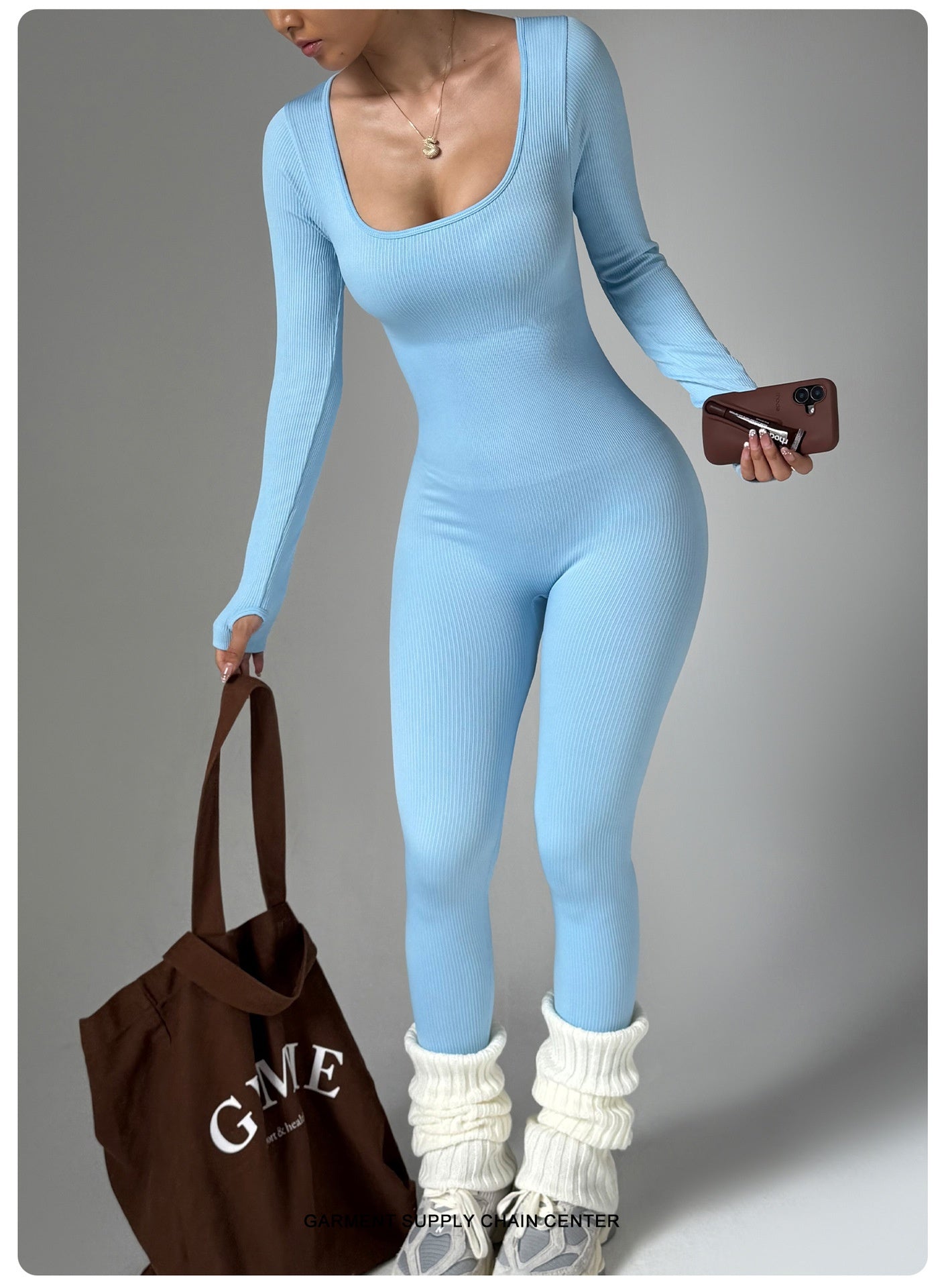 Skylar Baby Blue Yoga Jumpsuit