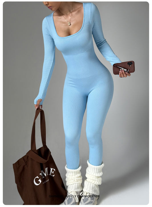 Skylar Baby Blue Yoga Jumpsuit