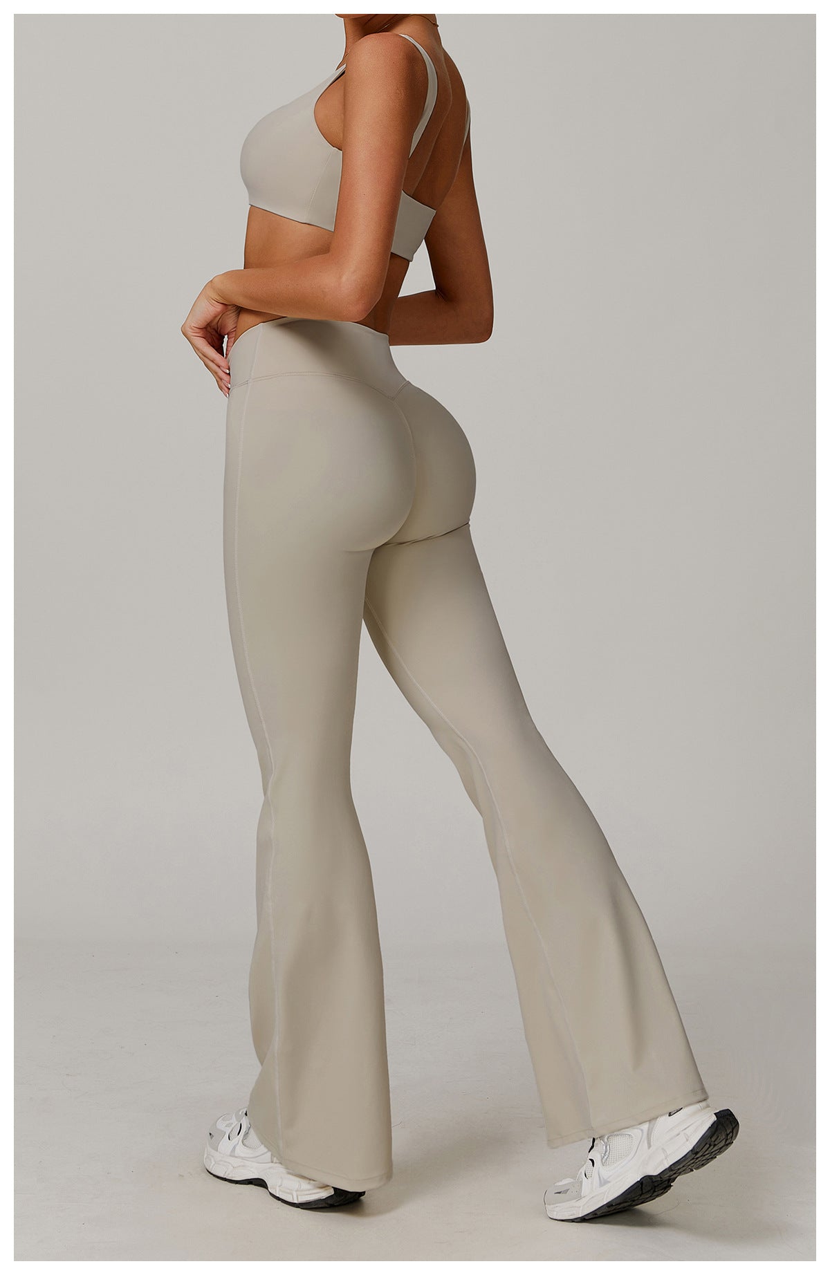 Lily Beige Flare Leggings