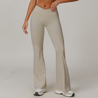 Lily Beige Flare Leggings