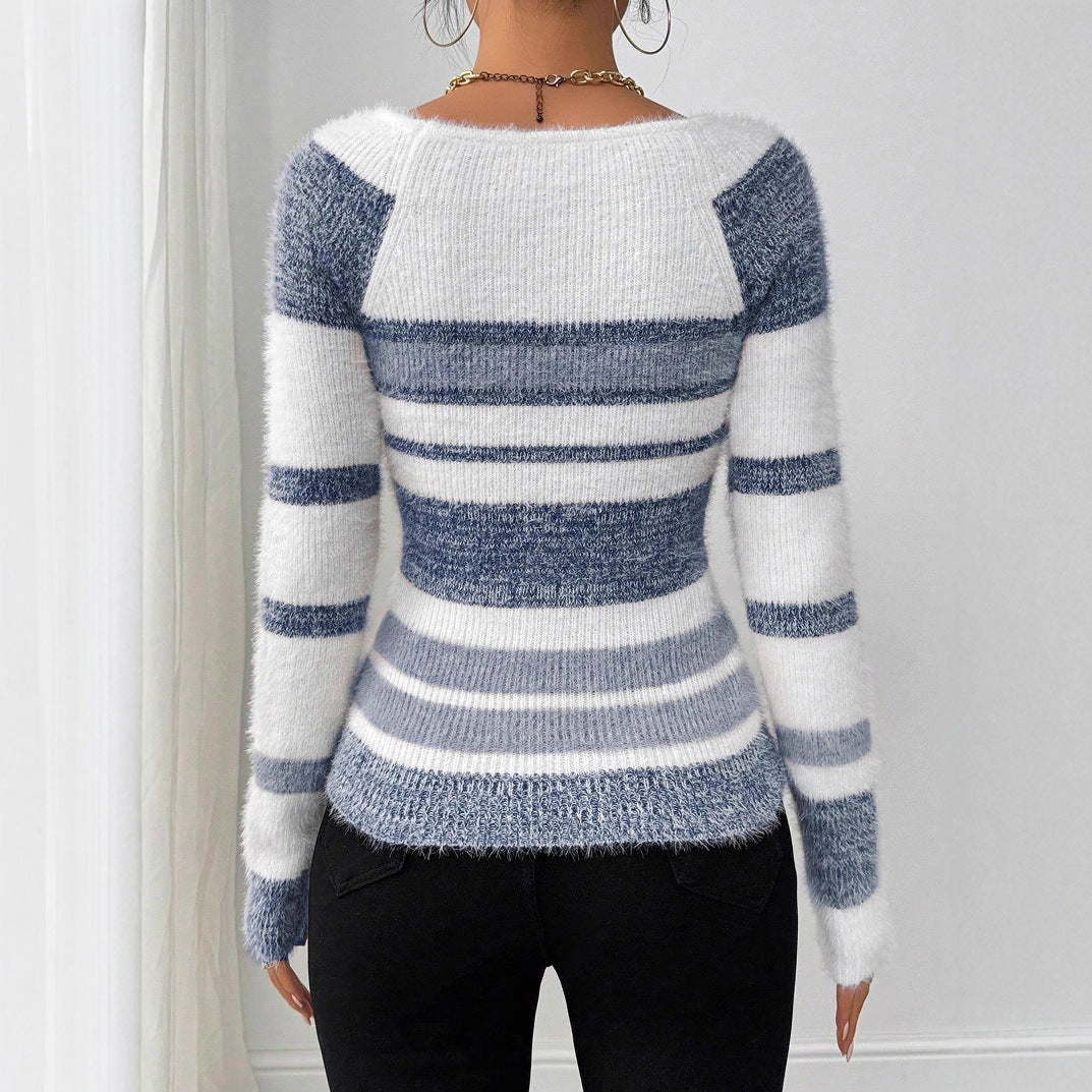 Amy Square Striped Sweater