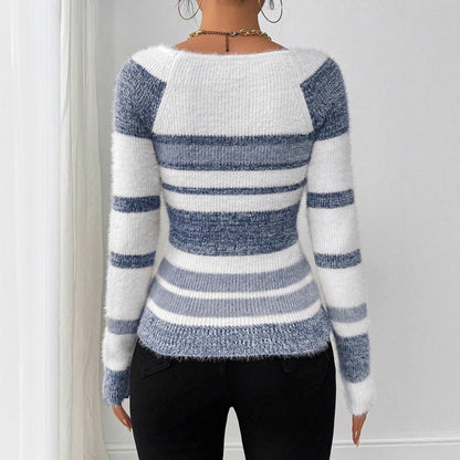 Amy Square Striped Sweater