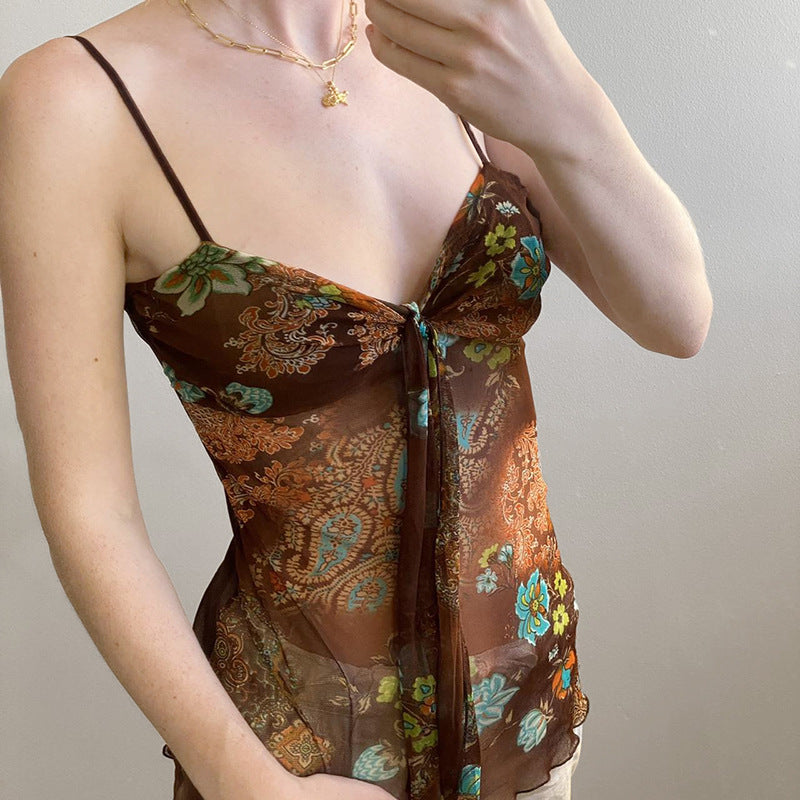 Daisy Retro Print Tank Top