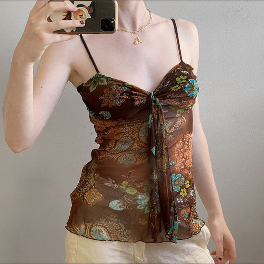 Daisy Retro Print Tank Top