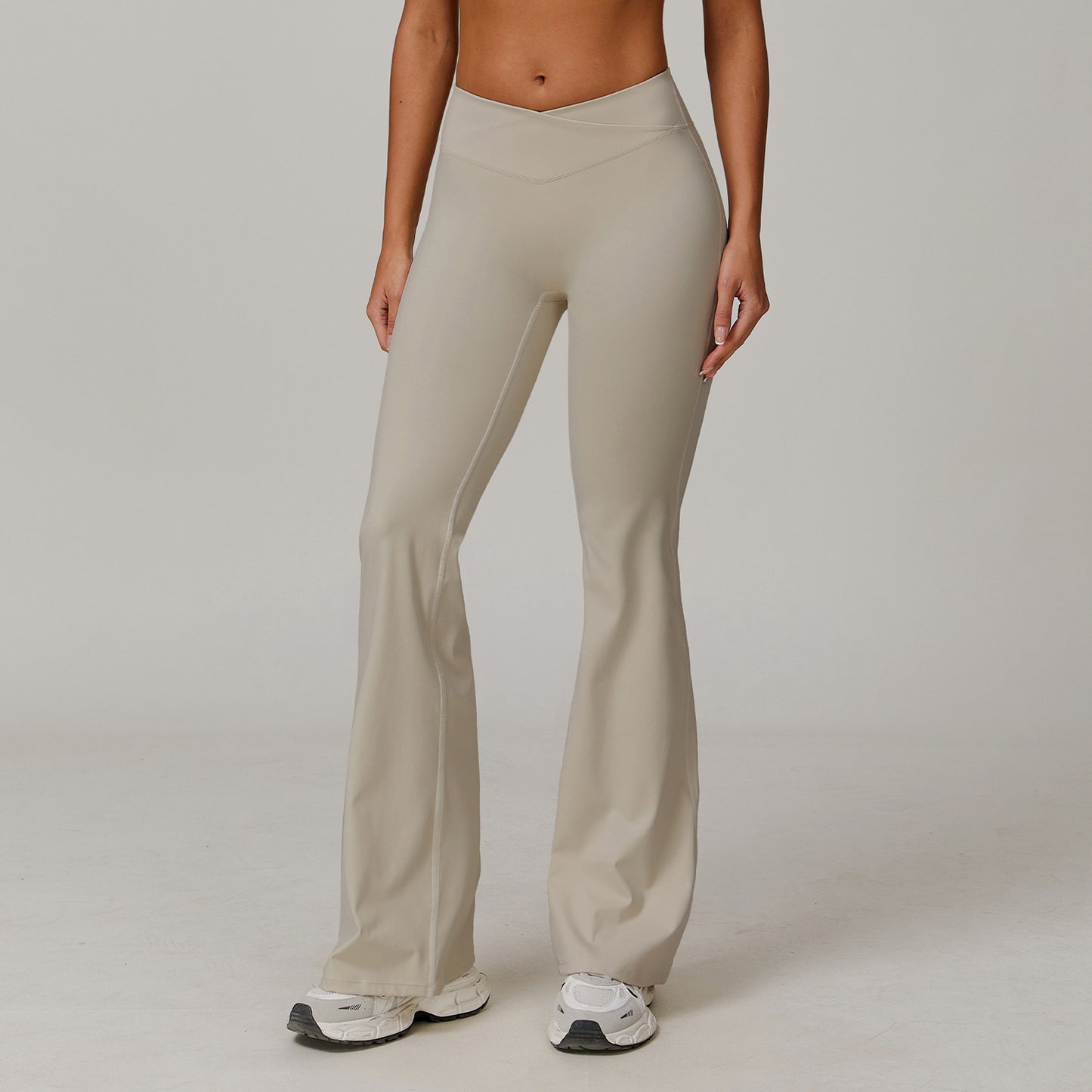 Lily Beige Flare Leggings